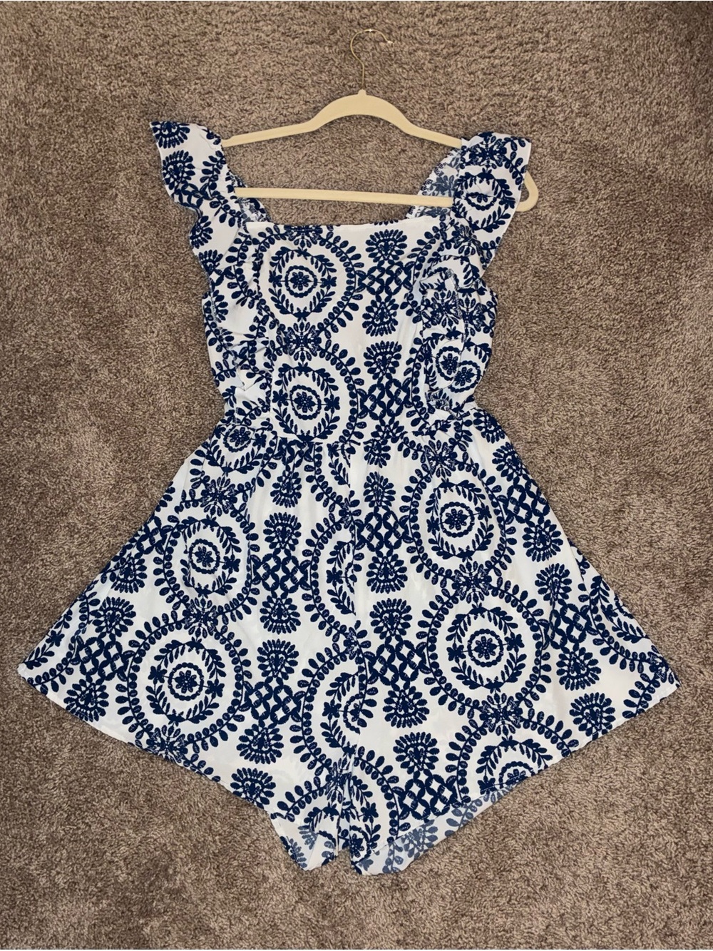 SHEIN Blue and White Romper - Picture 4 of 5